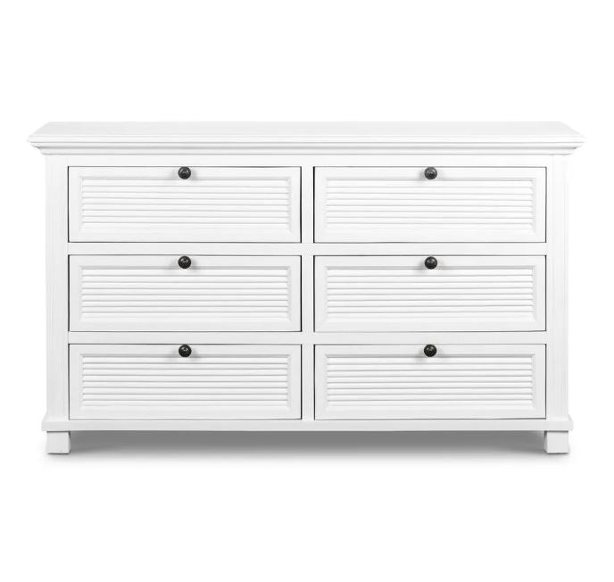 West Beach Chest of 6 Drawers White
