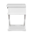 West Beach Cross Leg Hamptons Side Table W/Drawer White