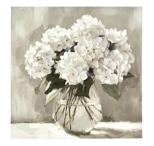 White Hydrangeas Canvas Print