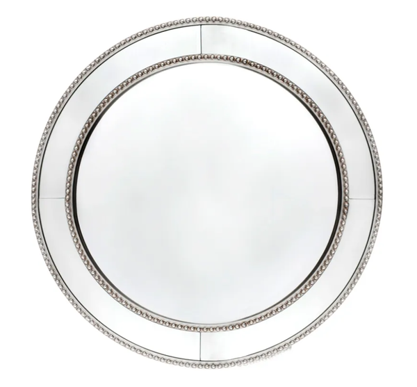 Zeta Wall Mirror Round Antique Silver