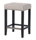 Canyon Oak Kitchen Stool - Black Frame/Natural Linen