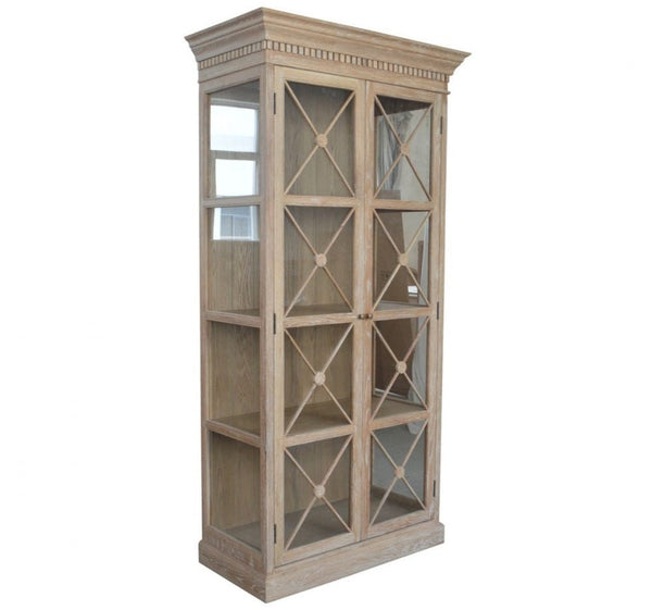 Provincial Two Doors Display Cabinet Oak