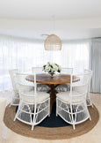 Round Navy/Ntrl Jute Rug
