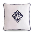 Diamond Monogram White Cushion