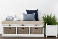 White Bench with Baskets