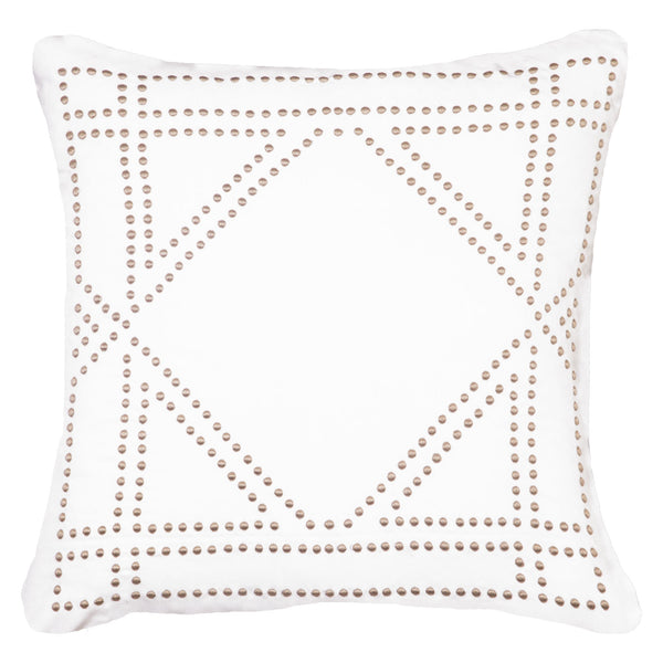 Dot Frame White Cushion 55cm