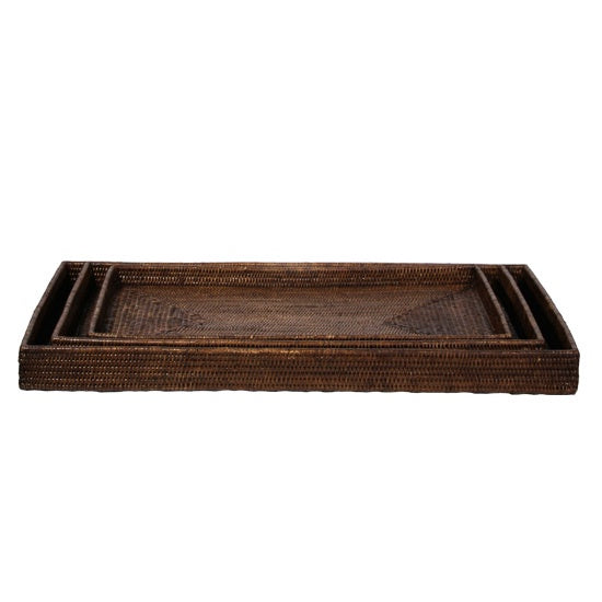 Rattan Tray Brown Rectangle