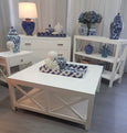 Catalina Crossed White Bedside Table