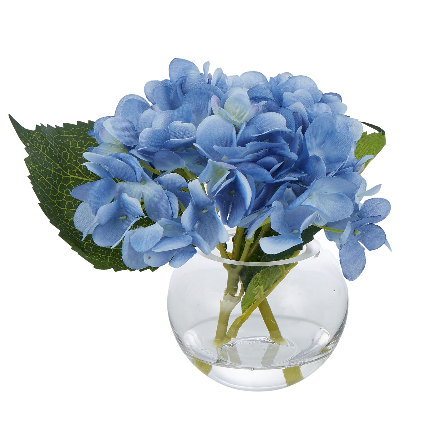 Hydrangea in Sphere Vase 18cm Blue