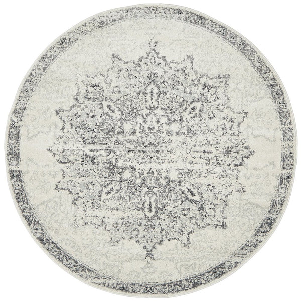 Rita Silver Round Rug