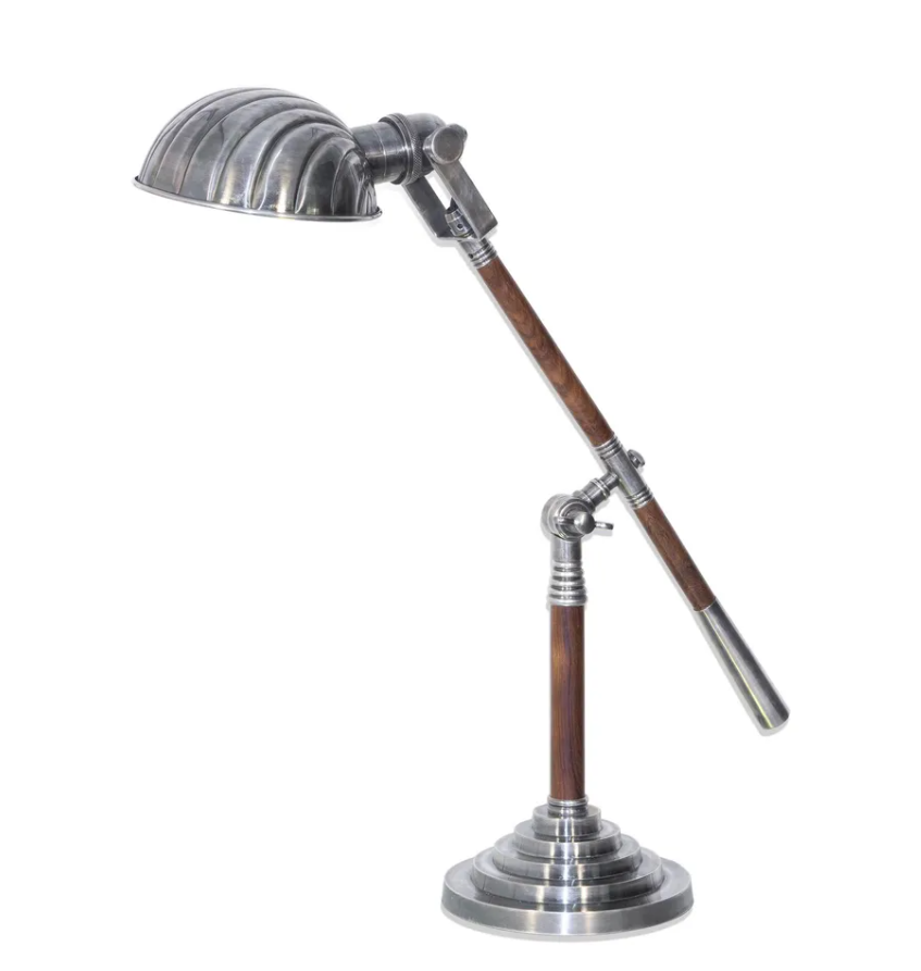 Hartford Adjustable Desk Lamp Antique Silver