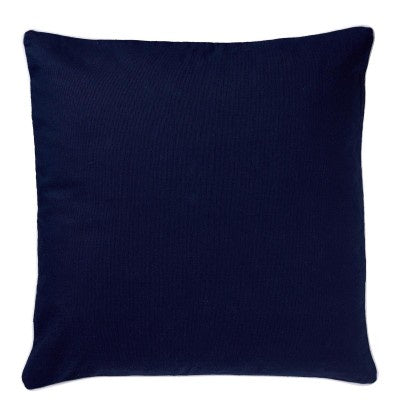 Basic Navy Cushion with White Piping 50cm