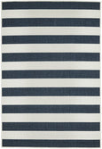 Harbour Navy Stripe Outdoor Rug