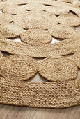 Round Spiral Natural Rug