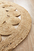 Round Spiral Natural Rug