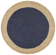 Round Navy/Ntrl Jute Rug