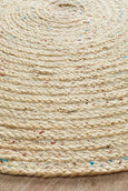 Round Jute Rug Natural with Flecked Colours