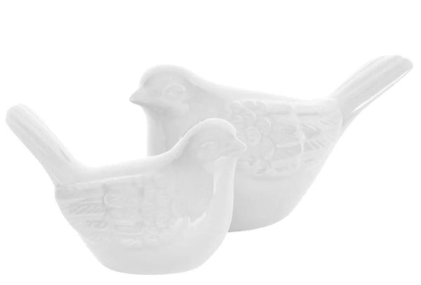 Culver Ceramic Bird Set of 2 Matt White