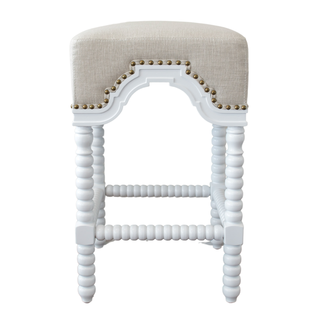 Bobbin Barstool White / Natural