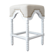 Bobbin Barstool White / Natural