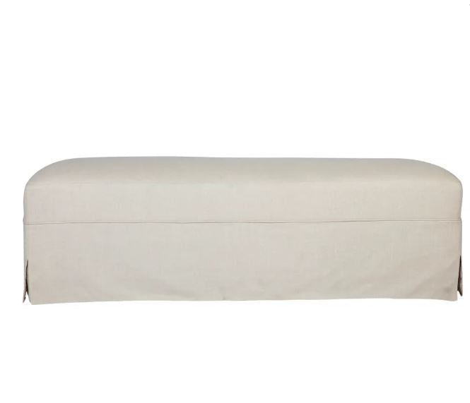 Brighton Slip Covered Bench Natural Linen