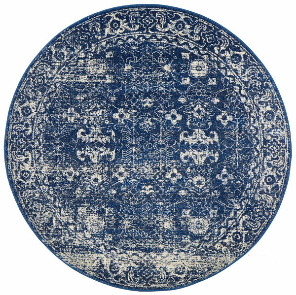 Harley Navy Rug Round