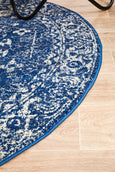 Harley Navy Rug Round
