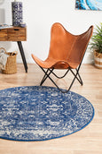 Harley Navy Rug Round