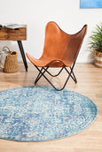 Isla Blue Rug Round
