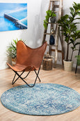 Isla Blue Rug Round