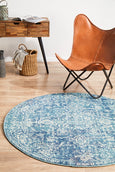 Isla Blue Rug Round
