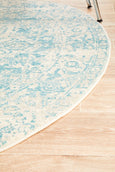 Isla White/Blue Round Rug