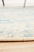Isla White/Blue Round Rug