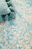 Isla White/Blue Round Rug