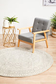 Parker Silver Round Rug