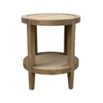French Contemporary Round Side Table Weathered Oak