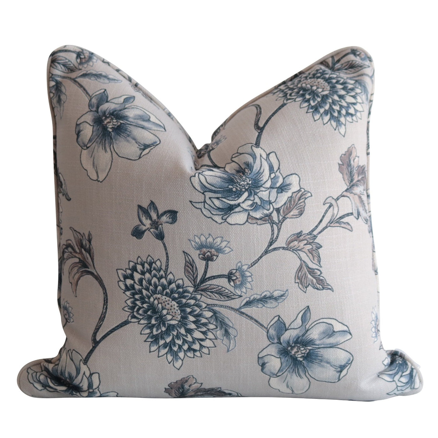 Laurel Cushion Silver/Blue