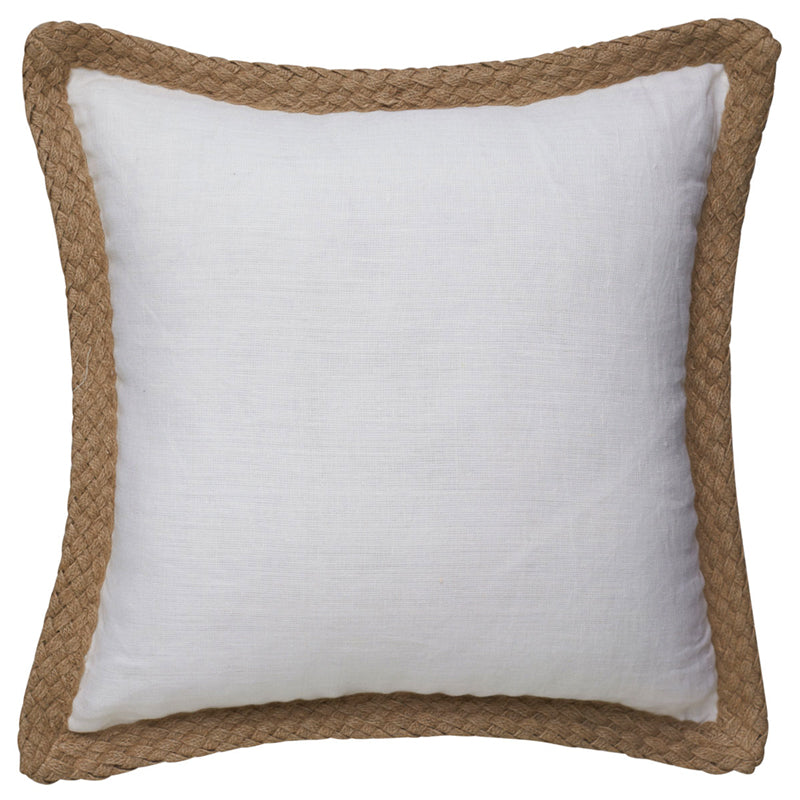 Jute Linen White Cushion