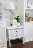 Kendall Bamboo White Side Table