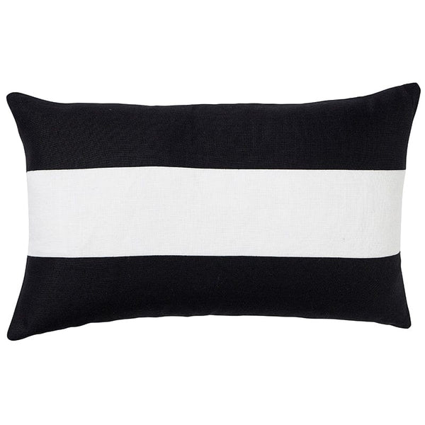 Linen Stripe Black Lumbar