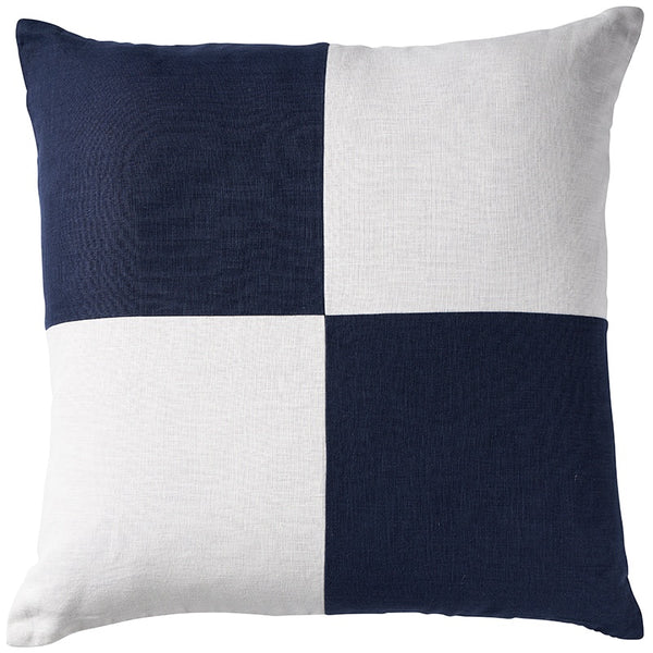Linen Squares Navy Cushion 60cm