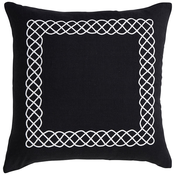 Linen Entwined Black Cushion 50cm