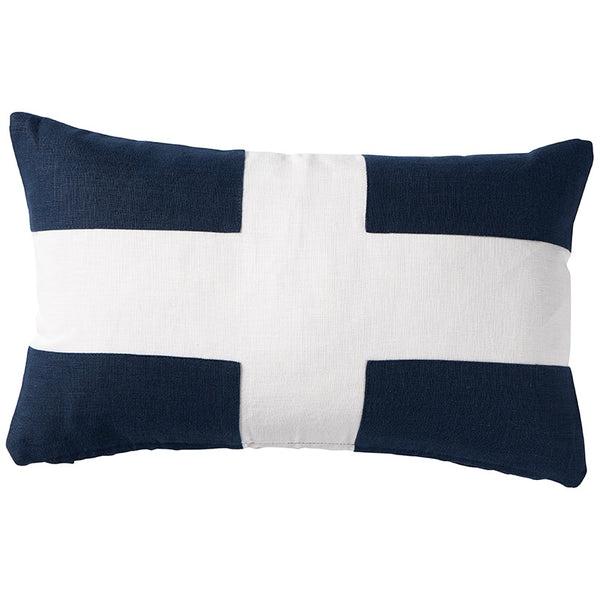 Linen Riva Navy Lumbar Cushion