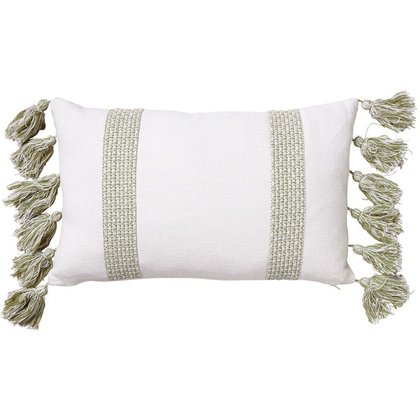 Jacquard Sage Stripe Lumbar Cushion