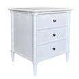 Kendall Bamboo White Side Table 3 Drawer