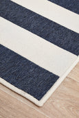 Harbour Navy Stripe Outdoor Rug