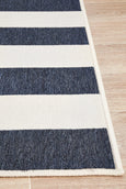Harbour Navy Stripe Outdoor Rug