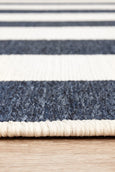 Harbour Navy Stripe Outdoor Rug