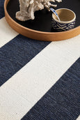 Harbour Navy Stripe Outdoor Rug