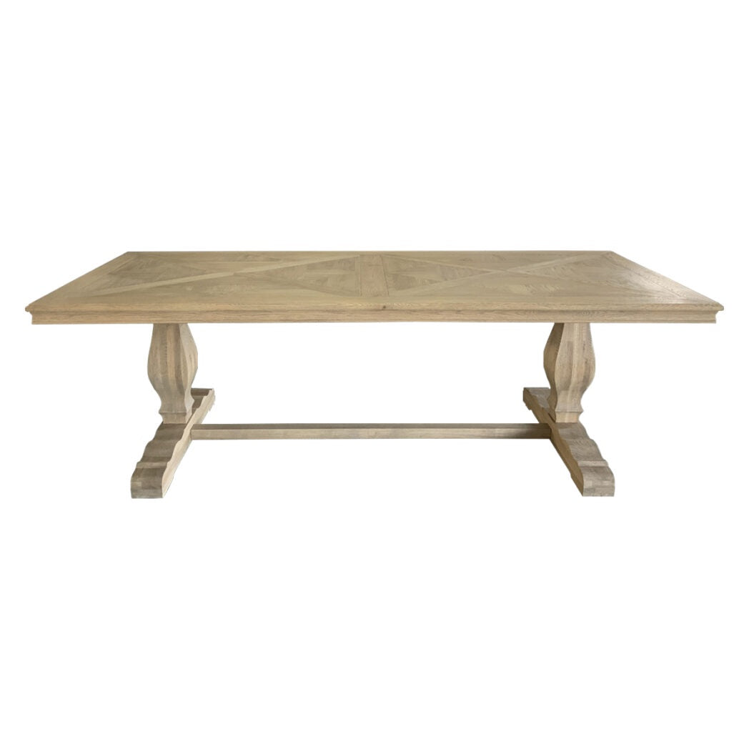 Charlotte Dining Table Parquetry Weathered Oak 240cm
